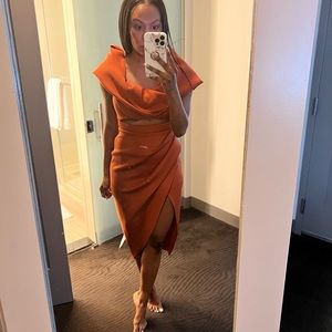 Asos Burnt Orange Occasion Dress
